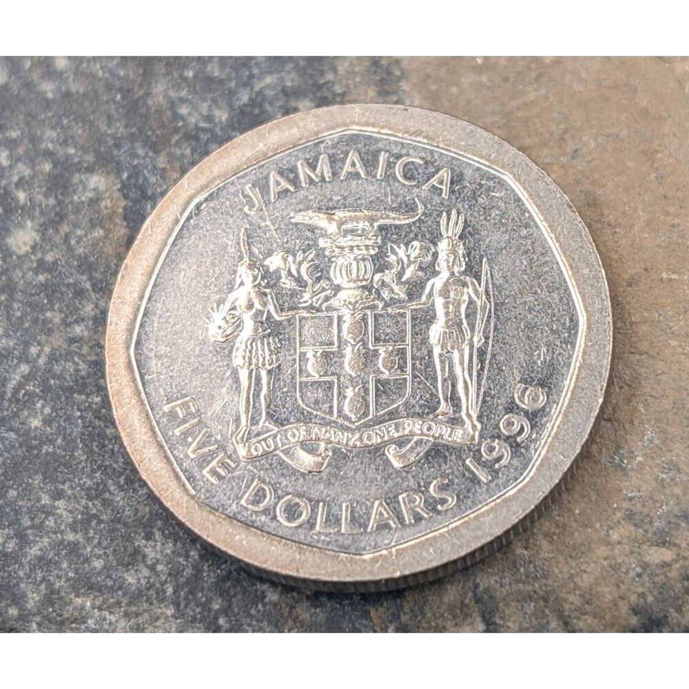 1996 Jamaica 5 Dollars Coin Caribbean World Coin Birth Year Collectible